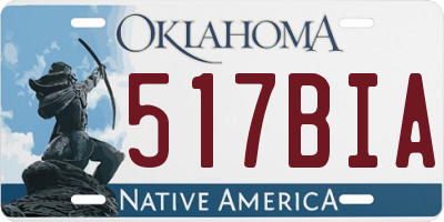 OK license plate 517BIA