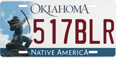 OK license plate 517BLR