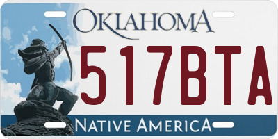 OK license plate 517BTA