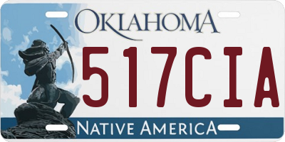 OK license plate 517CIA