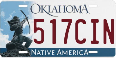 OK license plate 517CIN