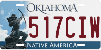 OK license plate 517CIW