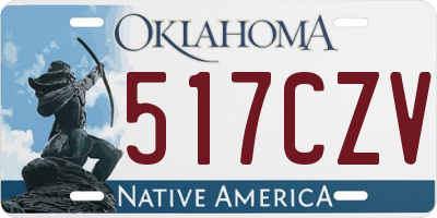 OK license plate 517CZV