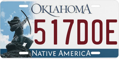 OK license plate 517DOE