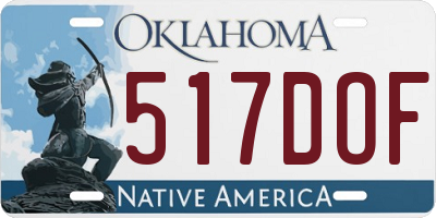OK license plate 517DOF