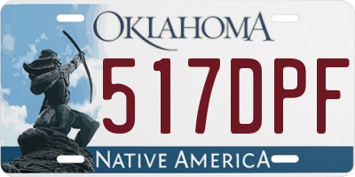 OK license plate 517DPF
