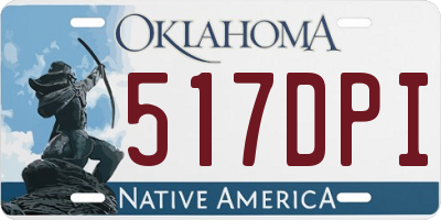OK license plate 517DPI