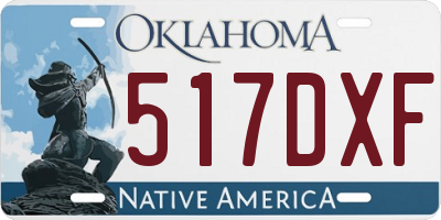 OK license plate 517DXF