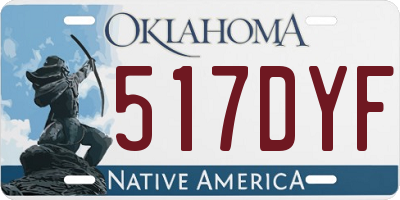 OK license plate 517DYF