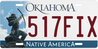OK license plate 517FIX