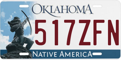 OK license plate 517ZFN