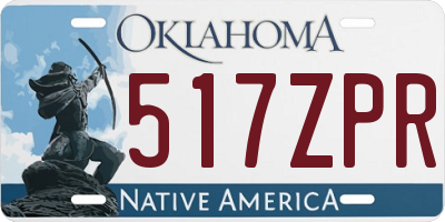 OK license plate 517ZPR