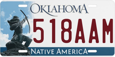 OK license plate 518AAM
