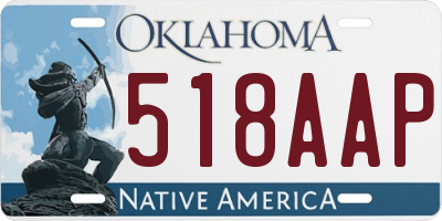 OK license plate 518AAP