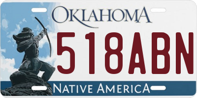 OK license plate 518ABN