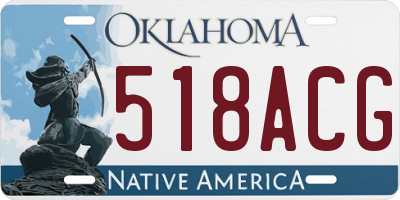 OK license plate 518ACG