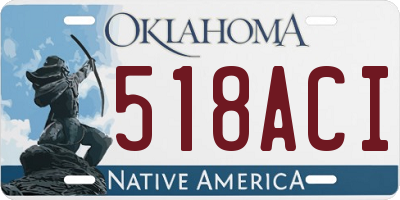 OK license plate 518ACI
