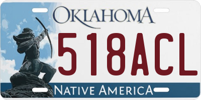 OK license plate 518ACL