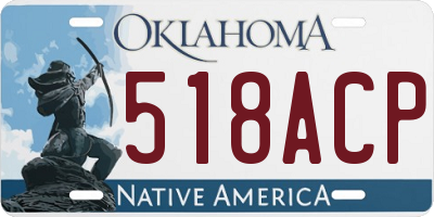 OK license plate 518ACP