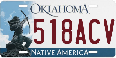 OK license plate 518ACV