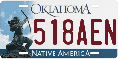 OK license plate 518AEN