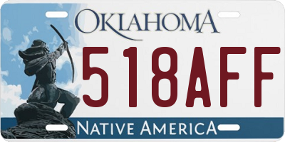 OK license plate 518AFF