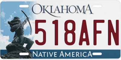 OK license plate 518AFN