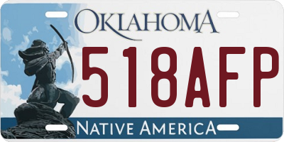 OK license plate 518AFP