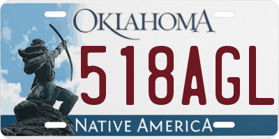 OK license plate 518AGL