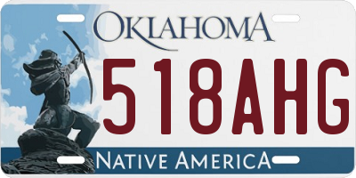 OK license plate 518AHG