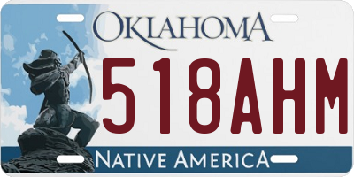 OK license plate 518AHM