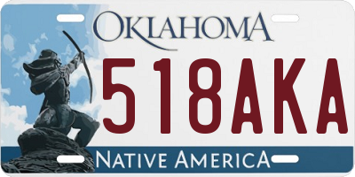 OK license plate 518AKA