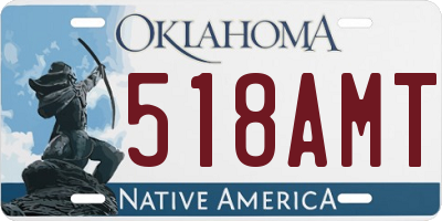 OK license plate 518AMT