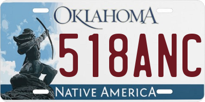 OK license plate 518ANC