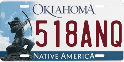 OK license plate 518ANQ