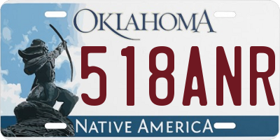 OK license plate 518ANR