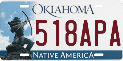 OK license plate 518APA