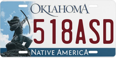 OK license plate 518ASD