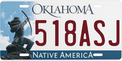 OK license plate 518ASJ