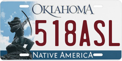 OK license plate 518ASL