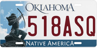 OK license plate 518ASQ