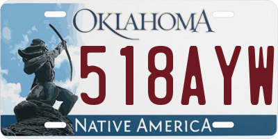OK license plate 518AYW