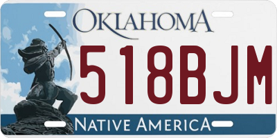 OK license plate 518BJM
