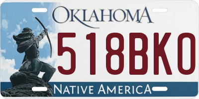 OK license plate 518BKO