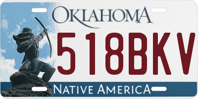 OK license plate 518BKV