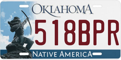 OK license plate 518BPR