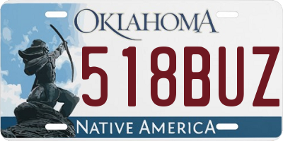 OK license plate 518BUZ