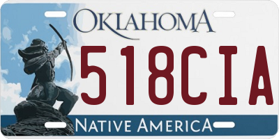 OK license plate 518CIA