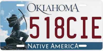 OK license plate 518CIE