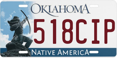 OK license plate 518CIP